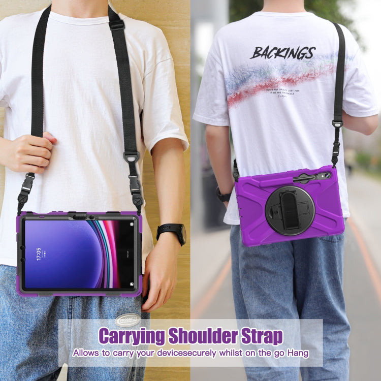 For Samsung Galaxy Tab S9 / S8 / S7 Rotary Handle Grab TPU + PC Tablet Case(Purple) - Galaxy Tab S9 Cases by PMC Jewellery | Online Shopping South Africa | PMC Jewellery | Buy Now Pay Later Mobicred