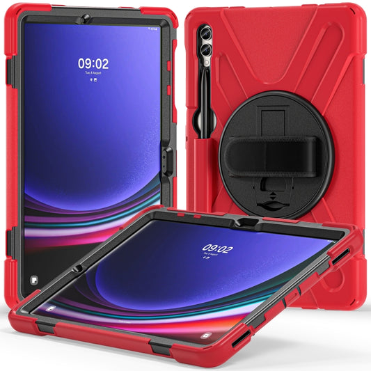 For Samsung Galaxy Tab S9+ / S8+ Rotary Handle Grab TPU + PC Tablet Case(Red) - Galaxy Tab S9+ Cases by PMC Jewellery | Online Shopping South Africa | PMC Jewellery | Buy Now Pay Later Mobicred