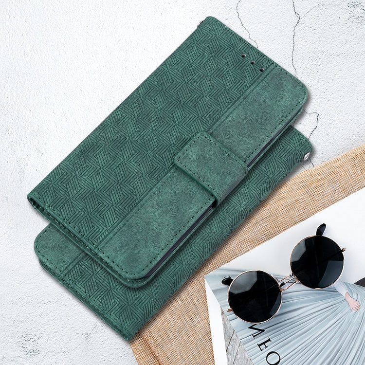 For Honor Magic6 Pro Geometric Embossed Leather Phone Case(Green) - Honor Cases by PMC Jewellery | Online Shopping South Africa | PMC Jewellery | Buy Now Pay Later Mobicred