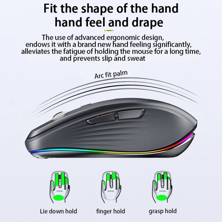 HXSJ M303 2400DPI Dual Mode 2.4GHz + Bluetooth 5.1 Wireless Mouse(Pink) - free shipping - PMC Jewellery - Order now!