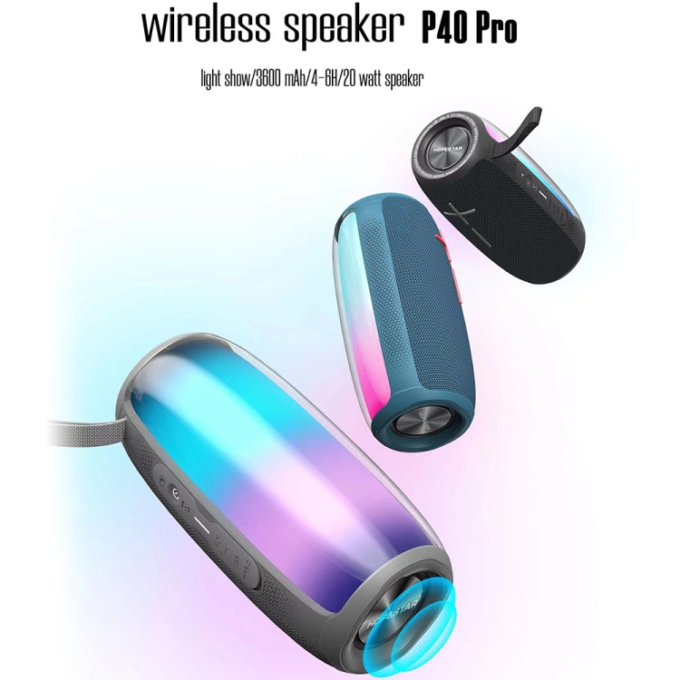 HOPESTAR P40 Pro IPX6 Waterproof RGB Light Wireless Bluetooth Speaker(Army Green) - Waterproof Speaker by HOPESTAR | Online Shopping South Africa | PMC Jewellery | Buy Now Pay Later Mobicred