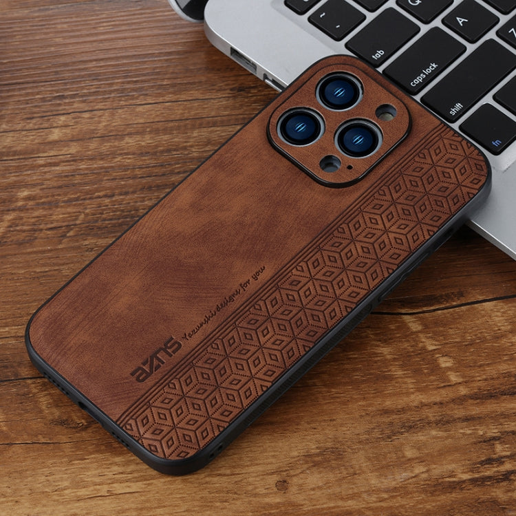 For iPhone 15 Pro Max AZNS 3D Embossed Skin Feel Phone Case(Brown) - iPhone 15 Pro Max Cases by AZNS | Online Shopping South Africa | PMC Jewellery | Buy Now Pay Later Mobicred