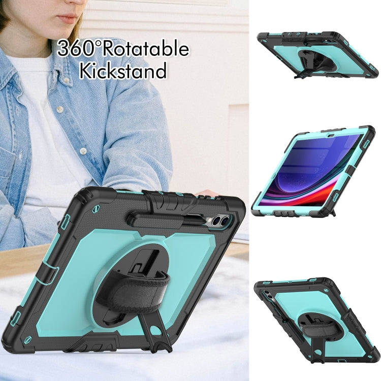 For Samsung Galaxy Tab S10+ / S9+ / S9 FE+ Silicone Hybrid PC Tablet Protective Case(Black+Light Blue) - Galaxy Tab S9+ Cases by PMC Jewellery | Online Shopping South Africa | PMC Jewellery | Buy Now Pay Later Mobicred