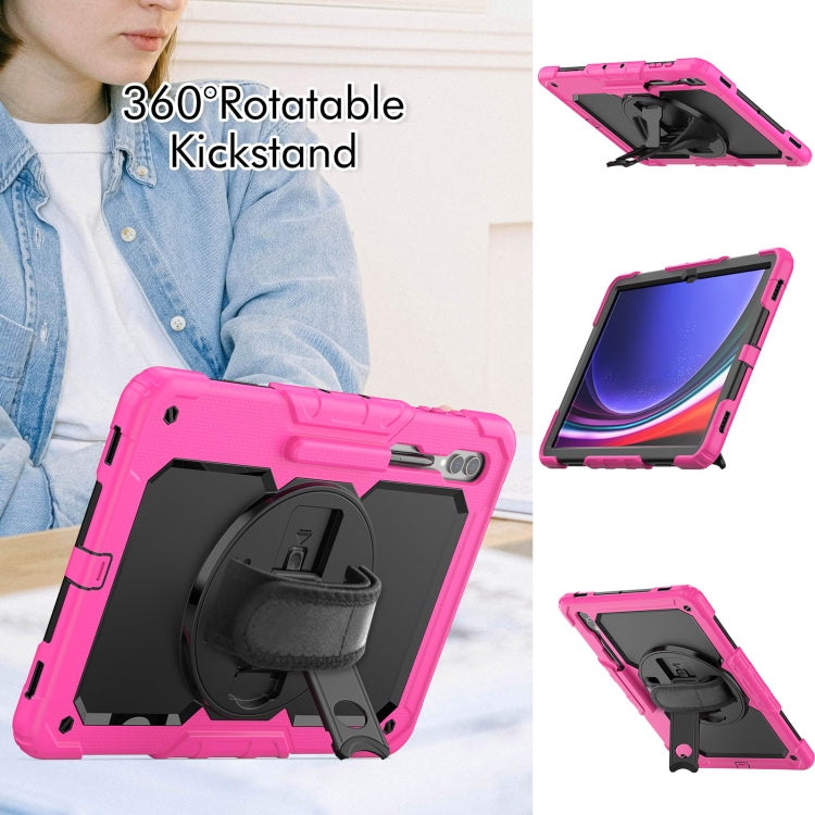 For Samsung Galaxy Tab S9 Ultra / S10 Ultra Silicone Hybrid PC Tablet Protective Case(Rose Red+Black) - free shipping - PMC Jewellery - Order now!