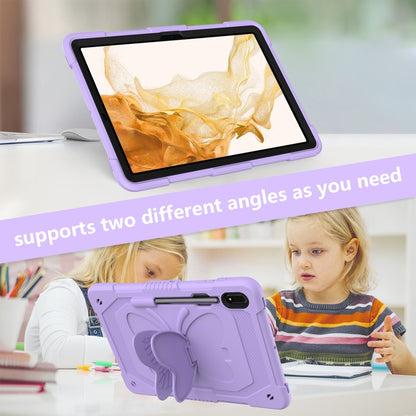 For Samsung Galaxy Tab S9 Butterfly Kickstand Heavy Duty Hard Rugged Tablet Case(Raro Purple) - Galaxy Tab S9 Cases by PMC Jewellery | Online Shopping South Africa | PMC Jewellery | Buy Now Pay Later Mobicred