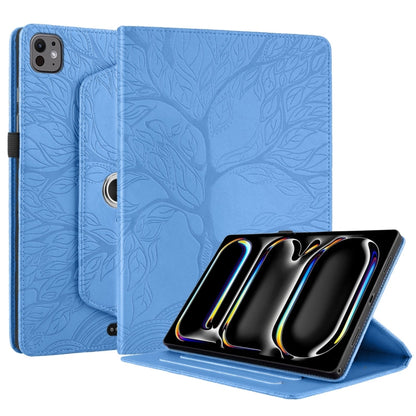 For iPad Pro 13 2024 Tree Life Embossed Rotation Leather Smart Tablet Case(Blue) - iPad Pro 13 2024 Cases by PMC Jewellery | Online Shopping South Africa | PMC Jewellery | Buy Now Pay Later Mobicred