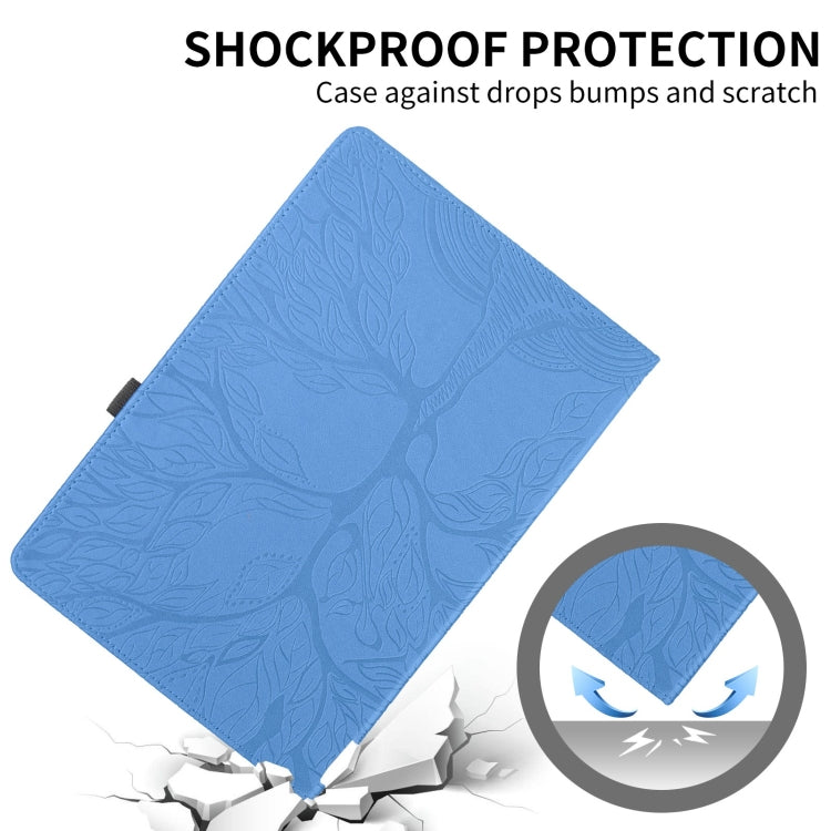For Samsung Galaxy Tab S9+ / S8+ / S7+ Tree Life Embossed Rotation Leather Tablet Case(Blue) - Tab A7 Lite T220 / T225 by PMC TechLife | Online Shopping South Africa | PMC TechLife
