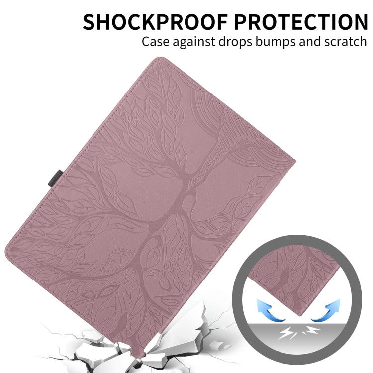 For Amazon Kindle Fire HD10 2021 Tree Life Embossed Rotation Leather Tablet Case(Rose Gold) - free shipping - PMC TechLife - Order now!