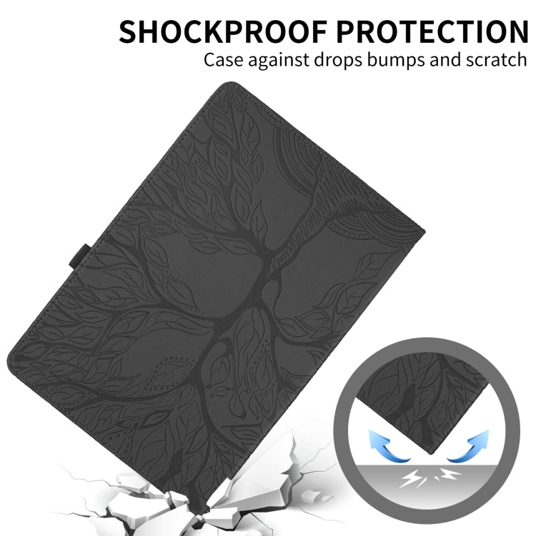 For Amazon Kindle Fire HD8 2015-2019 Tree Life Embossed Rotation Leather Tablet Case(Black) - free shipping - PMC TechLife - Order now!