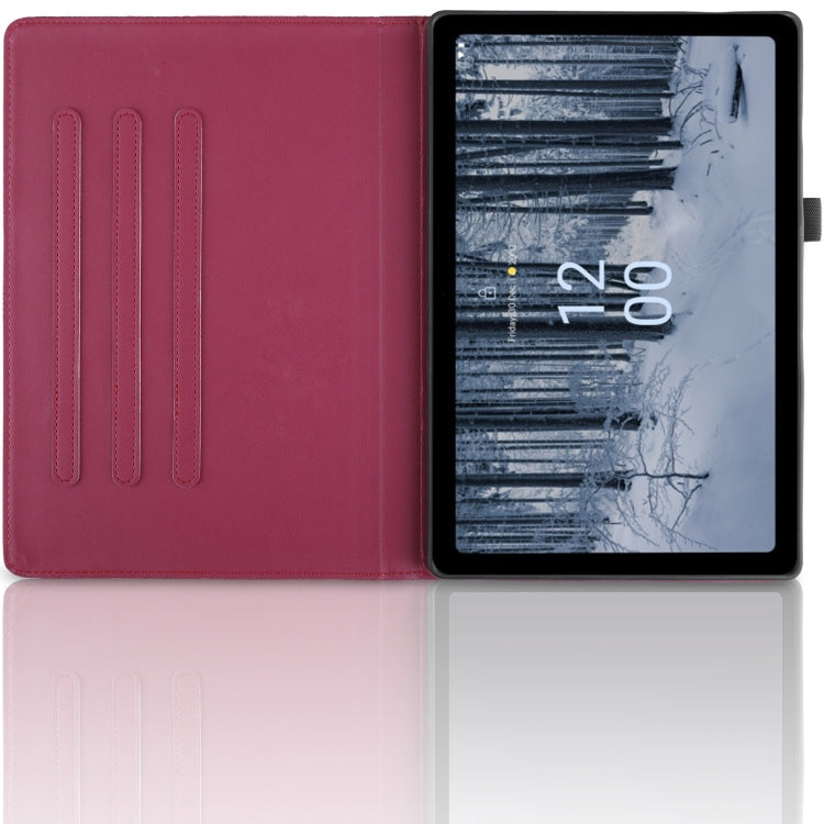 For Nokia T21 Tree Life Embossed Rotation Leather Tablet Case(Red) - Nokia by PMC TechLife | Online Shopping South Africa | PMC TechLife | Buy Now Pay Later Mobicred