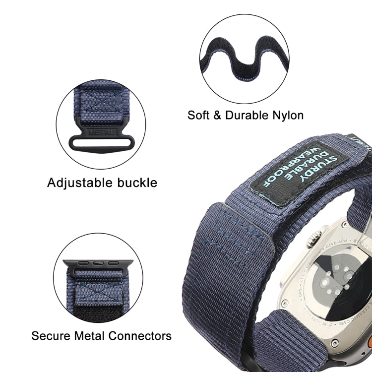 For Apple Watch Ultra 2 49mm AW Nylon Two-Section Watch Band(Blue) - Watch Bands by PMC TechLife | Online Shopping South Africa | PMC TechLife