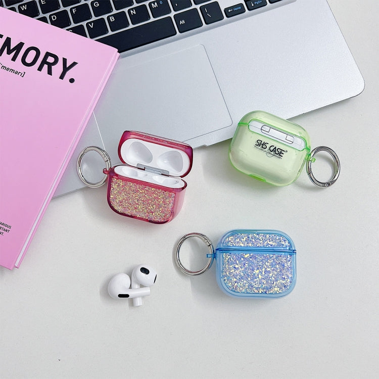 For AirPods Pro Flash Diamond Epoxy Bluetooth Earphone Protective Case(Blue) - For AirPods Pro by PMC Jewellery | Online Shopping South Africa | PMC Jewellery | Buy Now Pay Later Mobicred
