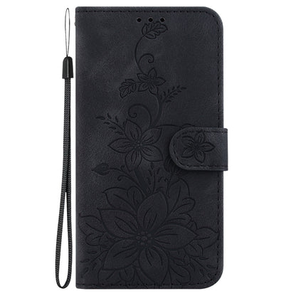 For Google Pixel 9 Pro Lily Embossed Leather Phone Case(Black) - Google Cases by PMC Jewellery | Online Shopping South Africa | PMC Jewellery | Buy Now Pay Later Mobicred