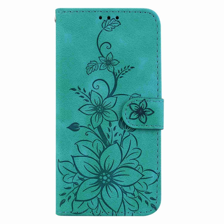 For Honor 90 Lite Lily Embossed Leather Phone Case(Green) - Honor Cases by PMC TechLife | Online Shopping South Africa | PMC TechLife | Buy Now Pay Later Mobicred