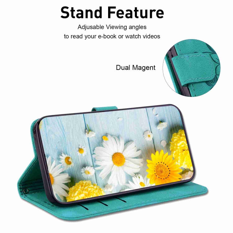 For Honor 90 Lite Lily Embossed Leather Phone Case(Green) - Honor Cases by PMC TechLife | Online Shopping South Africa | PMC TechLife | Buy Now Pay Later Mobicred