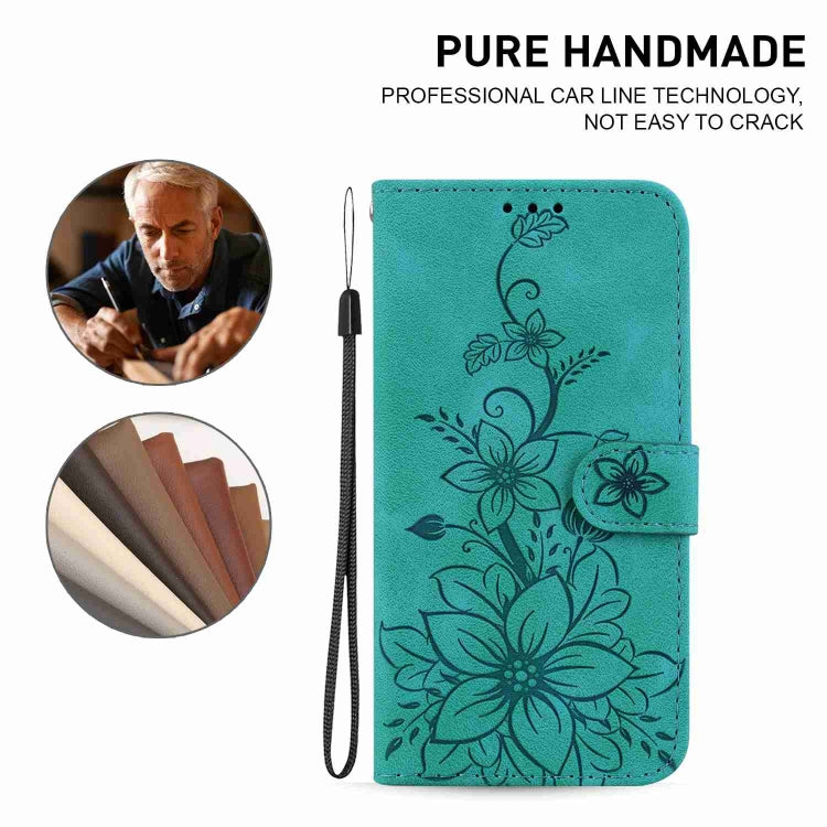 For Honor 90 Lite Lily Embossed Leather Phone Case(Green) - Honor Cases by PMC TechLife | Online Shopping South Africa | PMC TechLife | Buy Now Pay Later Mobicred