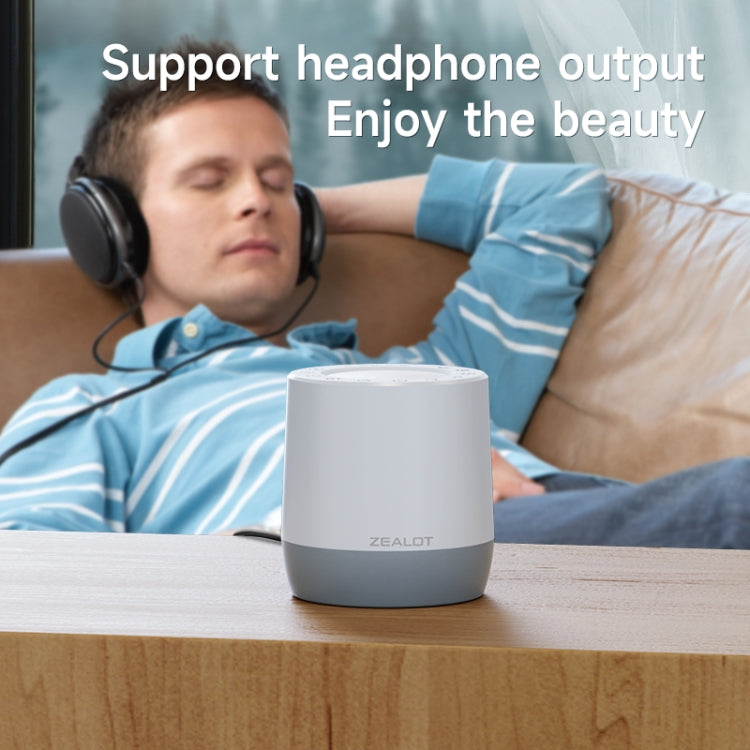 Zealot Z6 3 in 1 White Noise Sleep Aid Bluetooth Speaker with Night Light Function(White) - free shipping - PMC Jewellery - Order now!