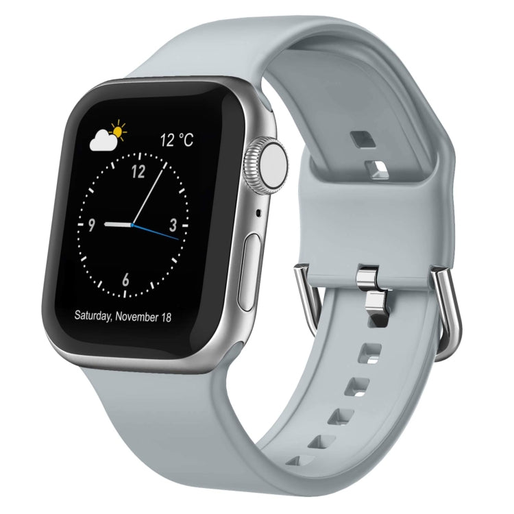 For Apple Watch Series 3 38mm Pin Buckle Silicone Watch Band(Light Grey) - free shipping - PMC TechLife - Order now!