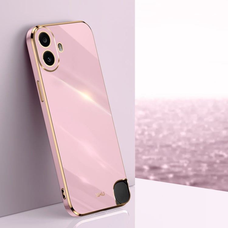 For Nothing CMF Phone 1 XINLI Straight Edge 6D Electroplate TPU Phone Case(Cherry Purple) - More Brand by XINLI | Online Shopping South Africa | PMC Jewellery | Buy Now Pay Later Mobicred