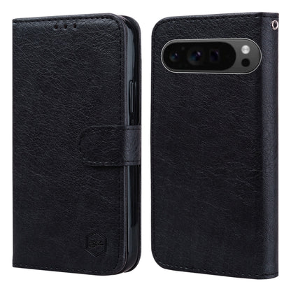 For Google Pixel 9 Pro Skin Feeling Oil Leather Texture PU + TPU Phone Case(Black) - Google Cases by PMC Jewellery | Online Shopping South Africa | PMC Jewellery | Buy Now Pay Later Mobicred