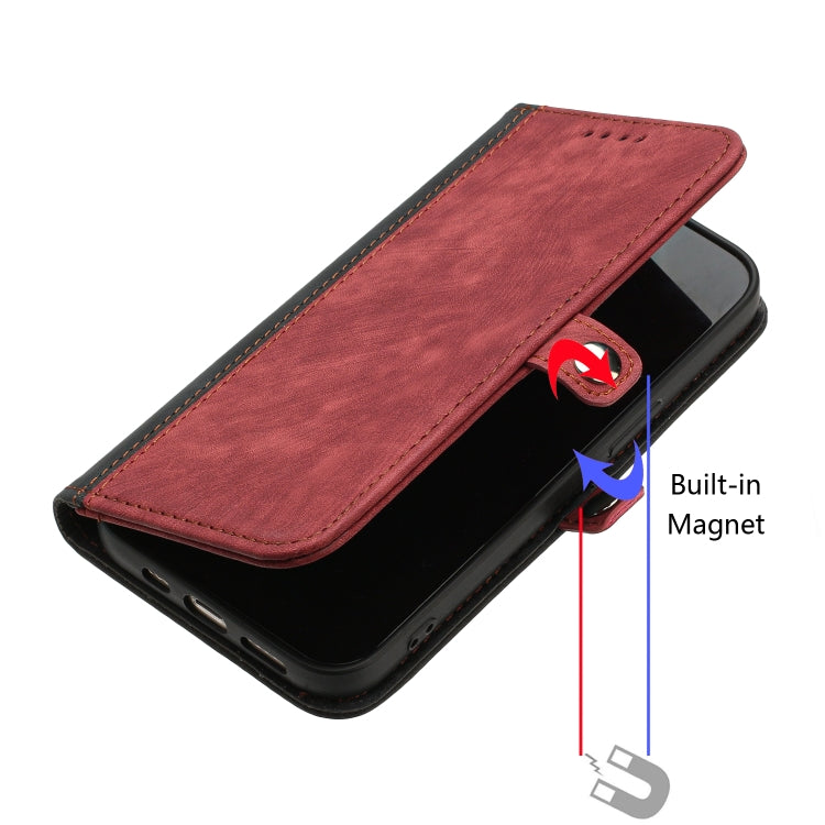For iPhone 16e Side Buckle Double Fold Hand Strap Leather Phone Case(Red) - iPhone 16e Cases by PMC TechLife | Online Shopping South Africa | PMC TechLife | Buy Now Pay Later Mobicred