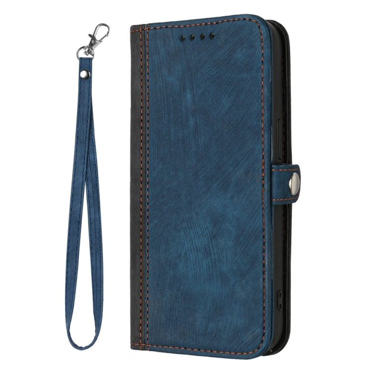 For iPhone 16 Pro Max Side Buckle Double Fold Hand Strap Leather Phone Case(Royal) - iPhone 16 Pro Max Cases by PMC TechLife | Online Shopping South Africa | PMC TechLife | Buy Now Pay Later Mobicred