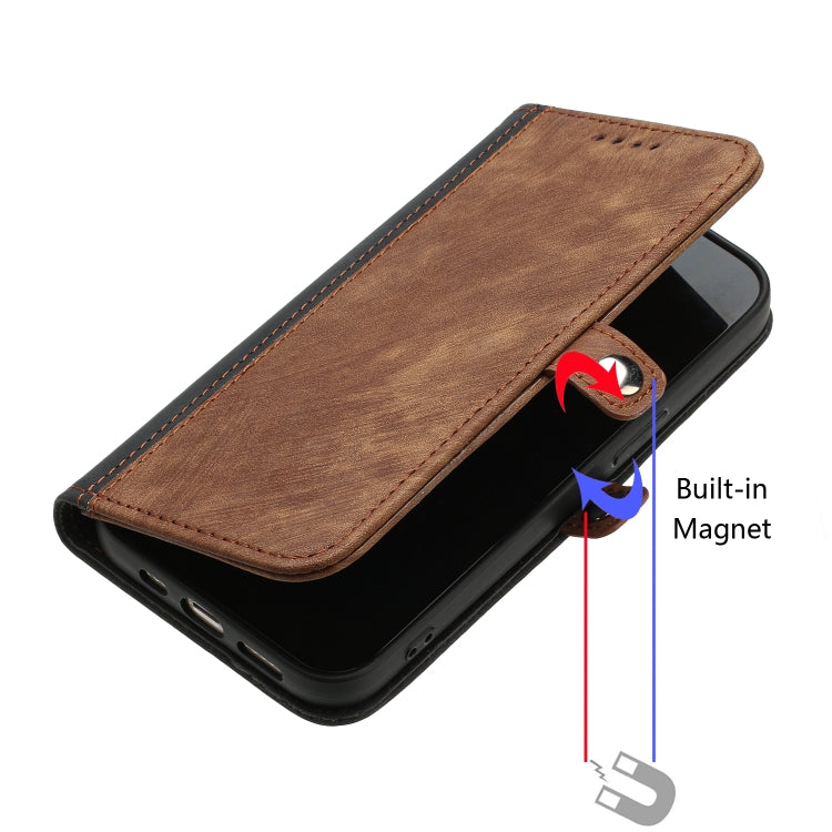 For Huawei Pura 70 Side Buckle Double Fold Hand Strap Leather Phone Case(Brown) - Huawei Cases by PMC Jewellery | Online Shopping South Africa | PMC Jewellery | Buy Now Pay Later Mobicred