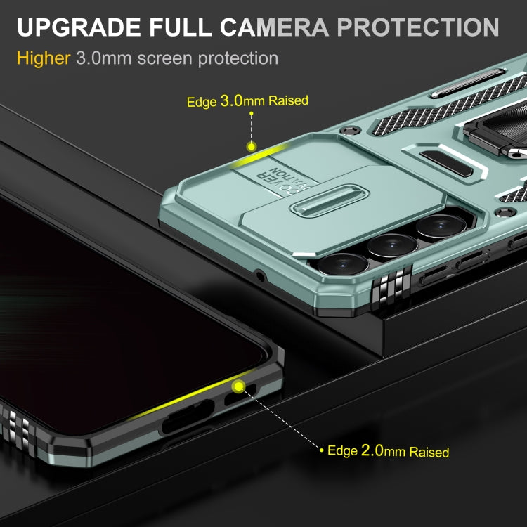 For Samsung Galaxy S24+ 5G Armor PC + TPU Camera Shield Phone Case(Alpine Green) - Galaxy S24+ 5G Cases by PMC TechLife | Online Shopping South Africa | PMC TechLife