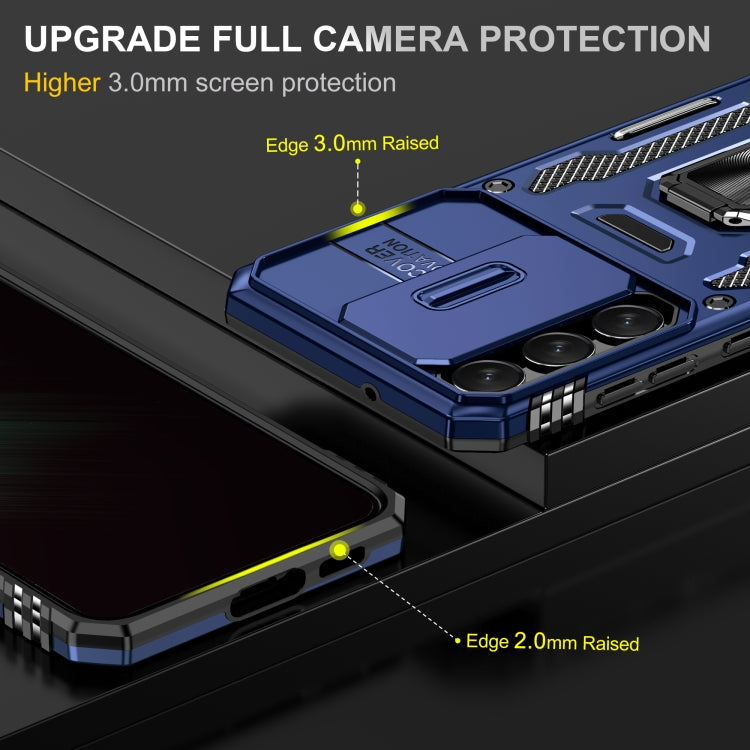 For Samsung Galaxy S24+ 5G Armor PC + TPU Camera Shield Phone Case(Navy Blue) - Galaxy S24+ 5G Cases by PMC TechLife | Online Shopping South Africa | PMC TechLife
