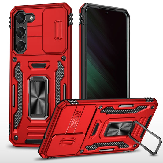 For Samsung Galaxy S24+ 5G Armor PC + TPU Camera Shield Phone Case(Red) - Galaxy S24+ 5G Cases by PMC Jewellery | Online Shopping South Africa | PMC Jewellery