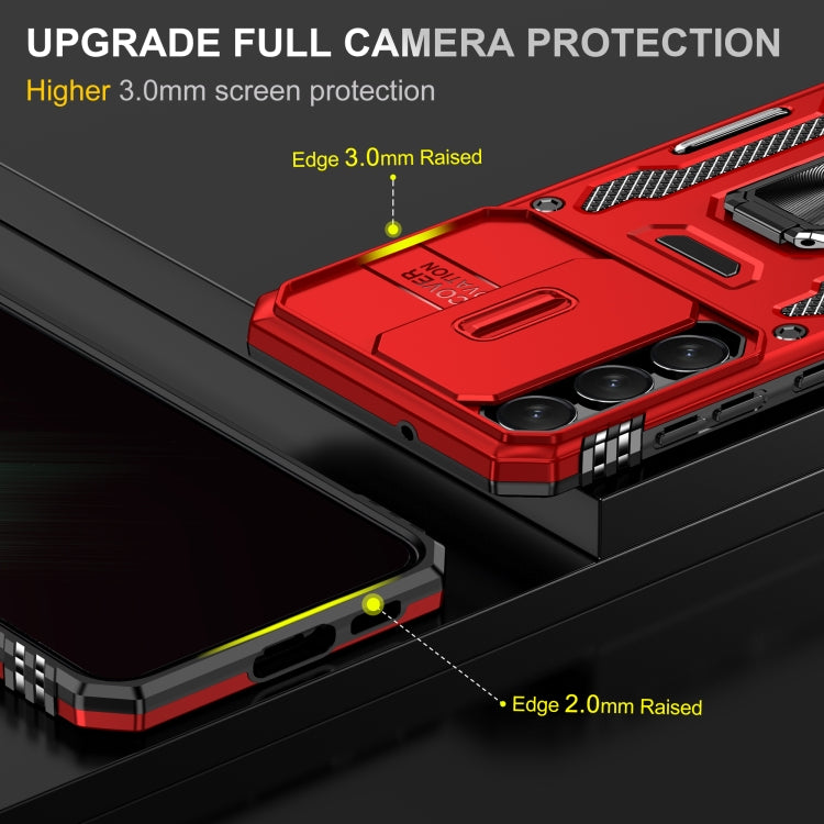 For Samsung Galaxy S24+ 5G Armor PC + TPU Camera Shield Phone Case(Red) - Galaxy S24+ 5G Cases by PMC TechLife | Online Shopping South Africa | PMC TechLife