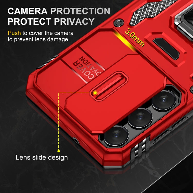 For Samsung Galaxy S24+ 5G Armor PC + TPU Camera Shield Phone Case(Red) - Galaxy S24+ 5G Cases by PMC TechLife | Online Shopping South Africa | PMC TechLife