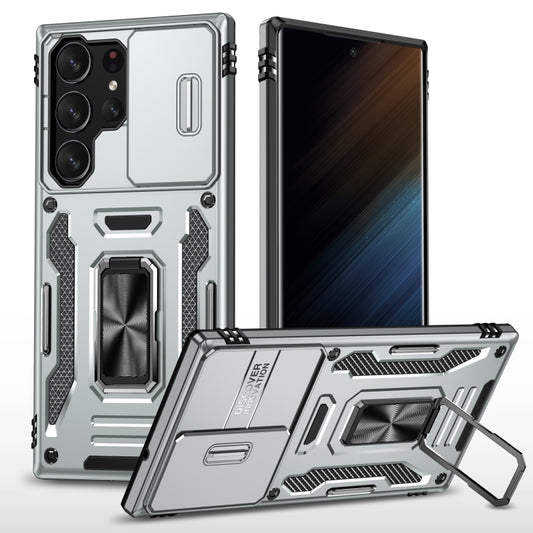 For Samsung Galaxy S24 Ultra 5G Armor PC + TPU Camera Shield Phone Case(Grey) - Galaxy S24 Ultra 5G Cases by PMC Jewellery | Online Shopping South Africa | PMC Jewellery