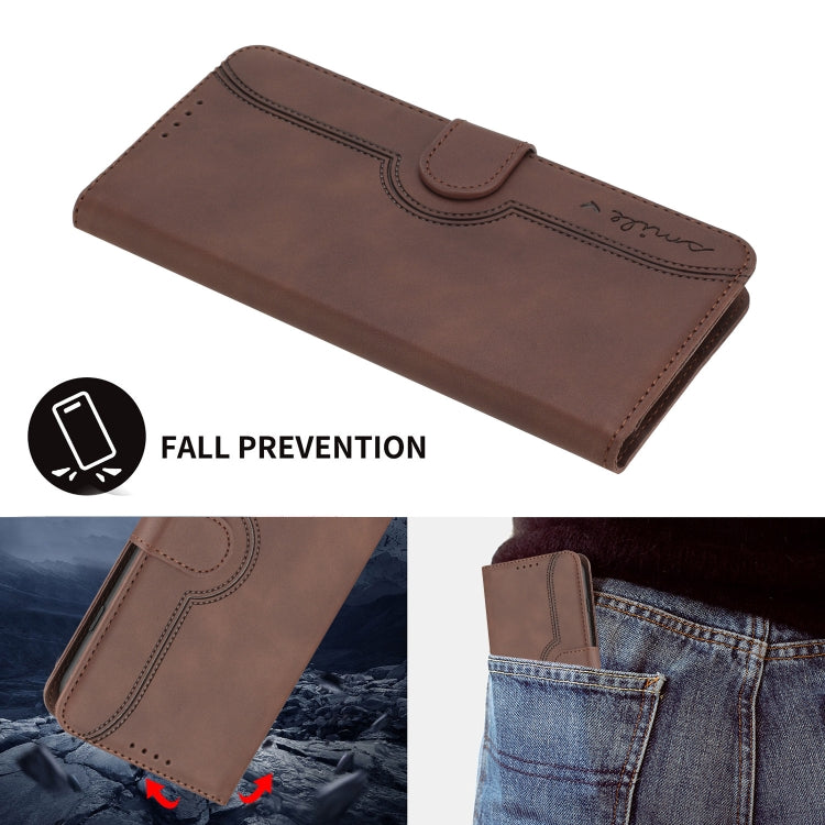 For Huawei Pura 70 Pro/70 Pro+ Heart Pattern Skin Feel Leather Phone Case(Brown) - Huawei Cases by PMC Jewellery | Online Shopping South Africa | PMC Jewellery | Buy Now Pay Later Mobicred