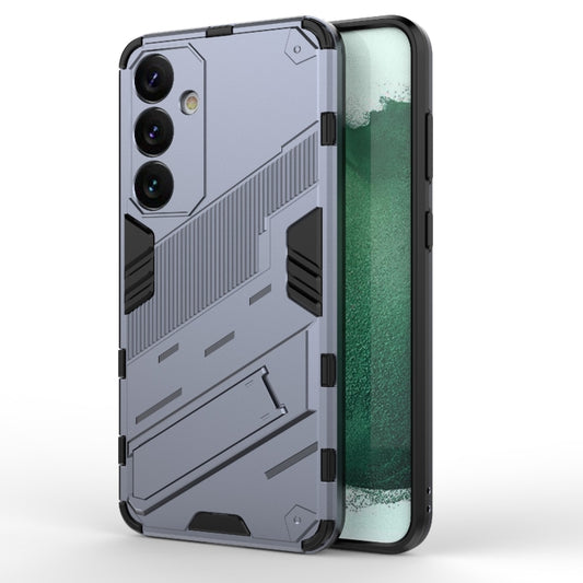 For Samsung Galaxy S24+ 5G Punk Armor 2 in 1 PC + TPU Shockproof Phone Case with Invisible Holder(Grey) - Galaxy S24+ 5G Cases by PMC Jewellery | Online Shopping South Africa | PMC Jewellery