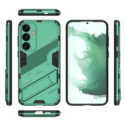 For Samsung Galaxy S24+ 5G Punk Armor 2 in 1 PC + TPU Shockproof Phone Case with Invisible Holder(Green) - Galaxy S24+ 5G Cases by PMC Jewellery | Online Shopping South Africa | PMC Jewellery