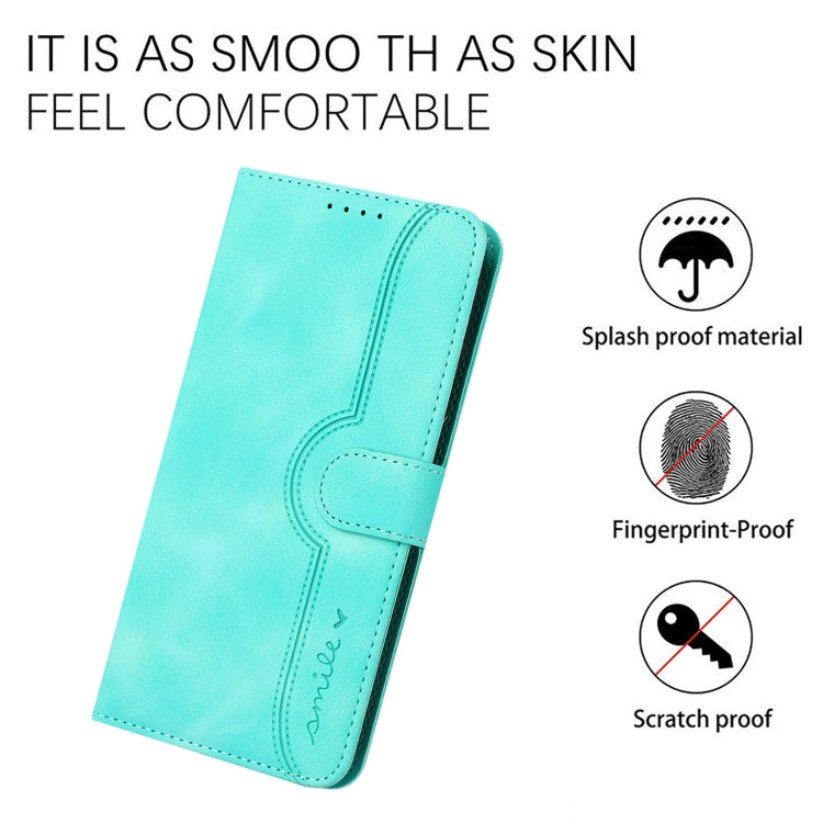 For iPhone SE 2024 Heart Pattern Skin Feel Leather Phone Case(Light Blue) - More iPhone Cases by PMC Jewellery | Online Shopping South Africa | PMC Jewellery | Buy Now Pay Later Mobicred
