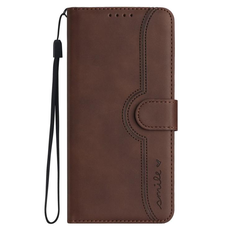 For iPhone 17 Heart Pattern Skin Feel Leather Phone Case(Brown) - free shipping - PMc TechLife - Order now!