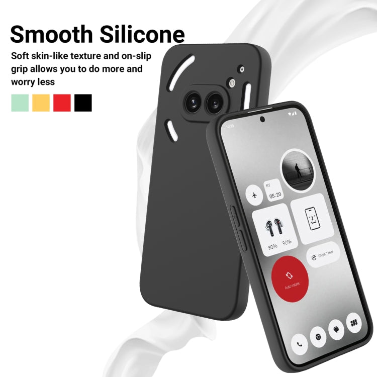 For Nothing Phone 2a Pure Color Liquid Silicone Shockproof Phone Case(Black) - More Brand by PMC Jewellery | Online Shopping South Africa | PMC Jewellery