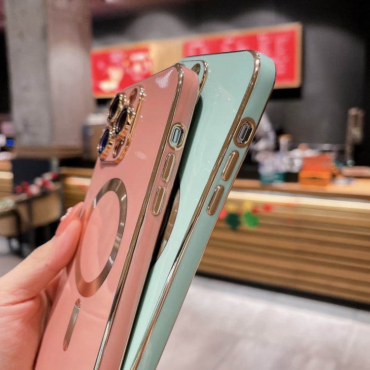 For iPhone 14 Pro Max Magsafe Plating TPU Phone Case with Lens Film(Rose Red) - iPhone 14 Pro Max Cases by PMC TechLife | Online Shopping South Africa | PMC TechLife