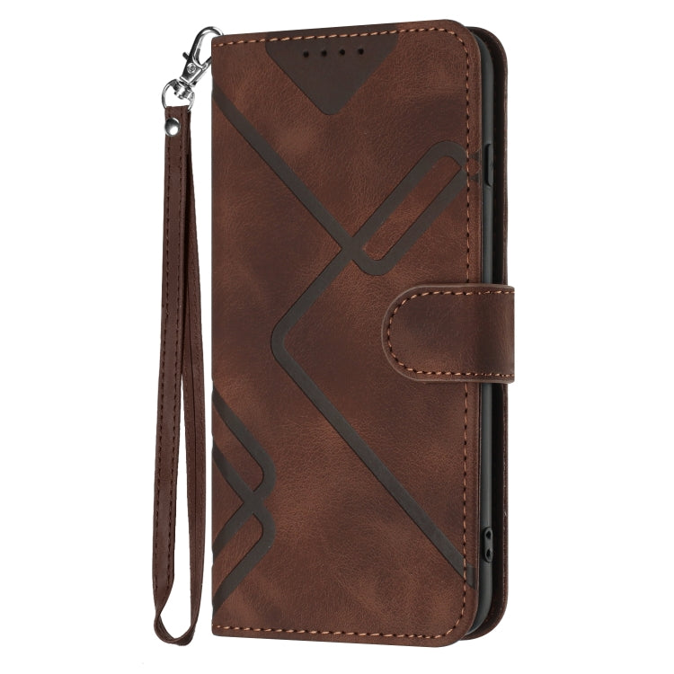 For Huawei Pura 70 Pro/70 Pro+ Line Pattern Skin Feel Leather Phone Case(Coffee) - free shipping - PMC Jewellery - Order now!