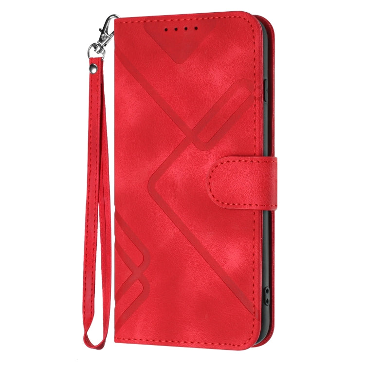 For Huawei Pura 70 Line Pattern Skin Feel Leather Phone Case(Red) - Huawei Cases by PMC Jewellery | Online Shopping South Africa | PMC Jewellery | Buy Now Pay Later Mobicred
