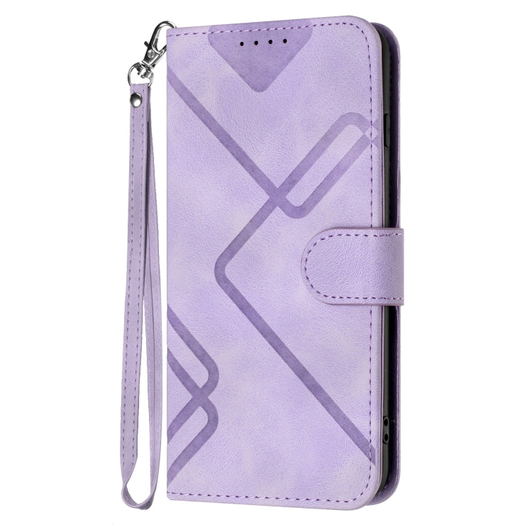 For Huawei Pura 70 Line Pattern Skin Feel Leather Phone Case(Light Purple) - Huawei Cases by PMC Jewellery | Online Shopping South Africa | PMC Jewellery | Buy Now Pay Later Mobicred