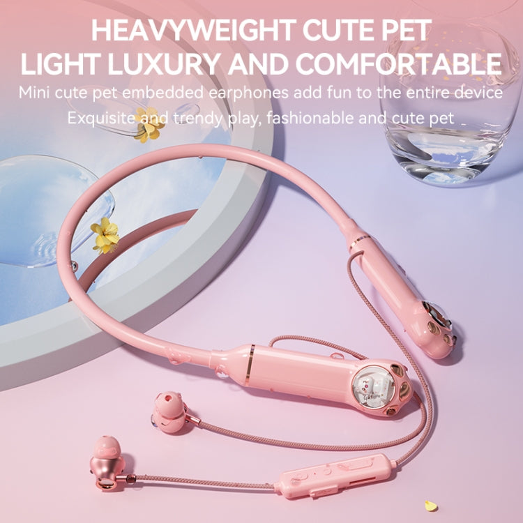 K1692 Meow Planet Neck-mounted Noise Reduction Sports Bluetooth Earphones(Black) - Neck-mounted Earphone by PMC Jewellery | Online Shopping South Africa | PMC Jewellery | Buy Now Pay Later Mobicred