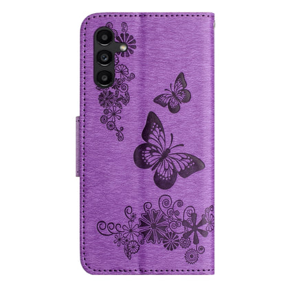 For Samsung Galaxy A15 Butterfly Embossed Flip Leather Phone Case(Purple) - Galaxy Phone Cases by PMC Jewellery | Online Shopping South Africa | PMC Jewellery