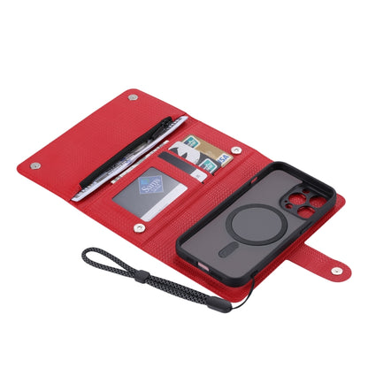 For iPhone 14 Pro Max ViLi GHB Series MagSafe Magnetic Zipper Leather Phone Case(Red) - iPhone 14 Pro Max Cases by ViLi | Online Shopping South Africa | PMC Jewellery | Buy Now Pay Later Mobicred