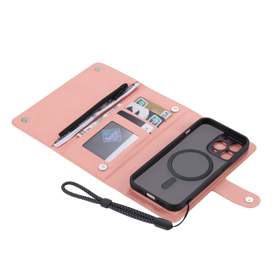 For iPhone 13 Pro ViLi GHB Series MagSafe Magnetic Zipper Leather Phone Case(Pink) - iPhone 13 Pro Cases by ViLi | Online Shopping South Africa | PMC Jewellery | Buy Now Pay Later Mobicred