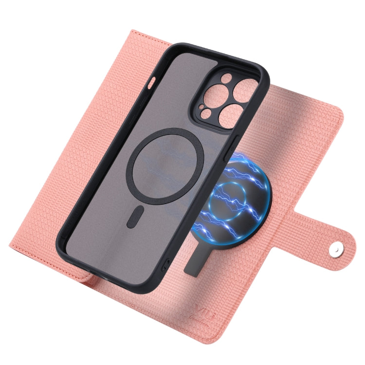 For iPhone 15 Pro ViLi GHB Series MagSafe Magnetic Zipper Leather Phone Case(Pink) - iPhone 15 Pro Cases by ViLi | Online Shopping South Africa | PMC Jewellery | Buy Now Pay Later Mobicred