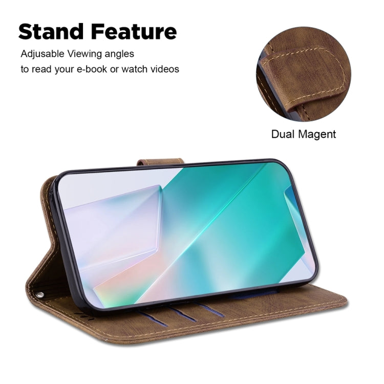 For Motorola Edge 2024 Little Tiger Embossed Leather Phone Case(Brown) - Motorola Cases by PMC Jewellery | Online Shopping South Africa | PMC Jewellery | Buy Now Pay Later Mobicred