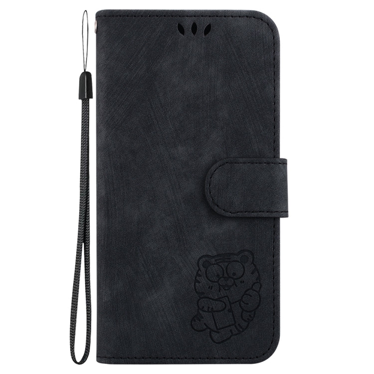 For Motorola Edge 2024 Little Tiger Embossed Leather Phone Case(Black) - Motorola Cases by PMC Jewellery | Online Shopping South Africa | PMC Jewellery | Buy Now Pay Later Mobicred